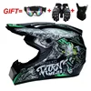 Gafas, máscara y guantes para niño en negro brillante y verde.