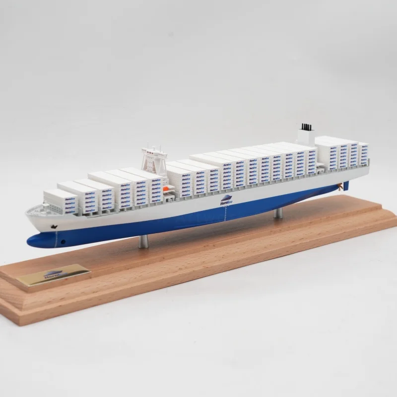 【LAC】O.A.S Factory's Handmade Scale Boat Model 1:1000 Scale  Ship Model Ornament Customized 35cm Horn Container Ship Model