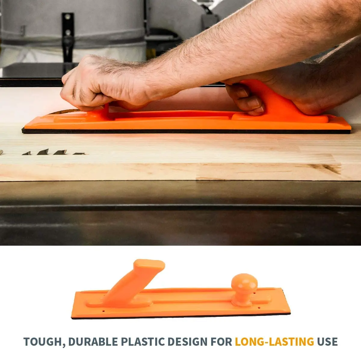 Kit Sécurité 5 Pièces Pour Scie Sur Table, Défonceuse - Blocs Poussoirs Et Bâton En V - Plastique Jaune Haute Visibilité, Semelle Caoutchouc