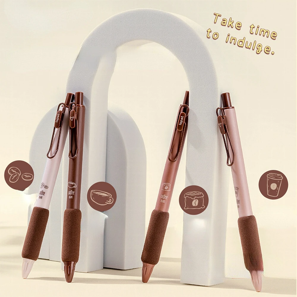 Новая креативная гелевая ручка для кофейного чая серии sakura школьная мягкая школьного ученика блочная шарик 0 5 мм 4 шт./коробка по индивидуальному
