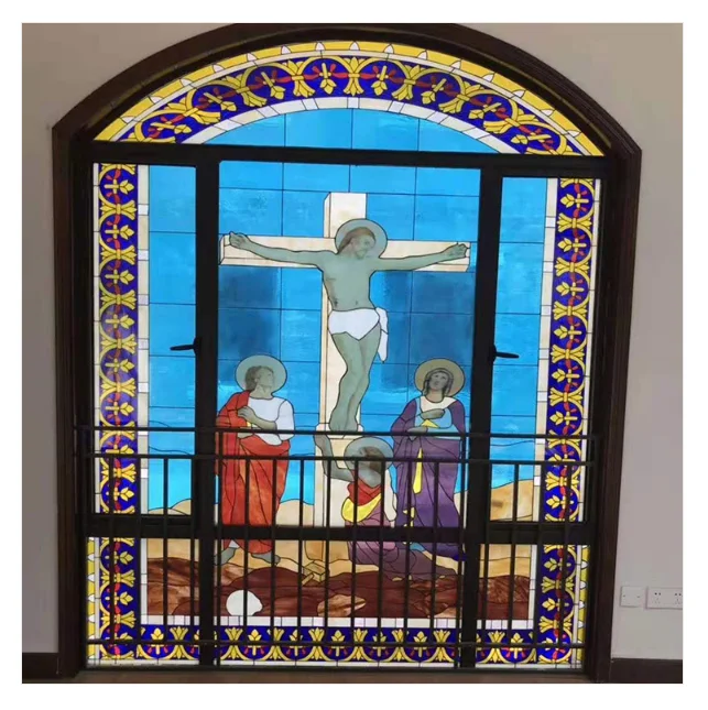 Customized Design Church Colored Decorative Pattern Stained Glass Sheet Manufacturers for Window