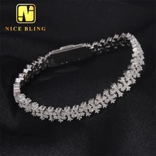 Cross Moissanite Cuban Bracelet Ready Stock Hip Hop Rock Moissanite 925 Silver Religious Jewelry diamond cuban link chain