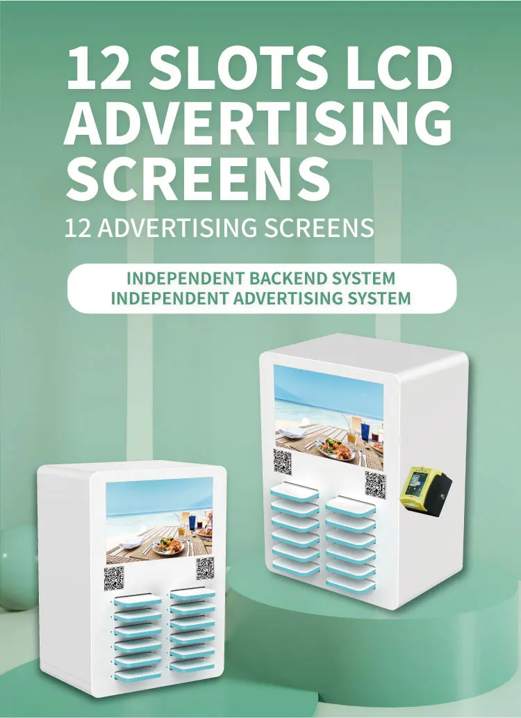 12 Slots Sharing Power Bank Rental Powerbanks Advertising
