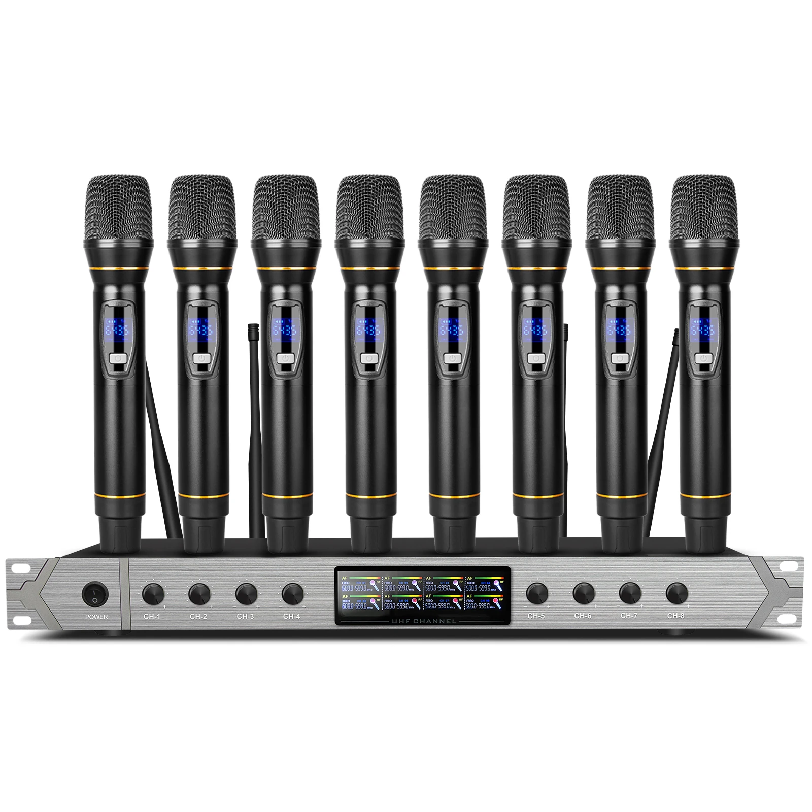 Microphone Wireless Depusheng Wireless Mic System - Dual Handheld Mics, 200ft Range, Perfect For Karaoke, Church & Parties Wireless Microphones & Systems