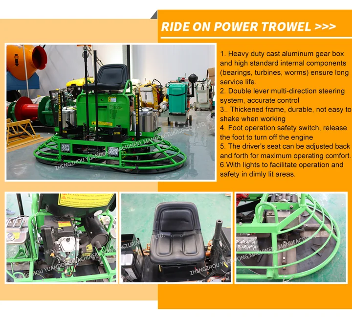 Ride-on Concrete Troweling Machine Concrete Power Trowel Machine Equipment Concrete Floor Leveling Machine manufacture