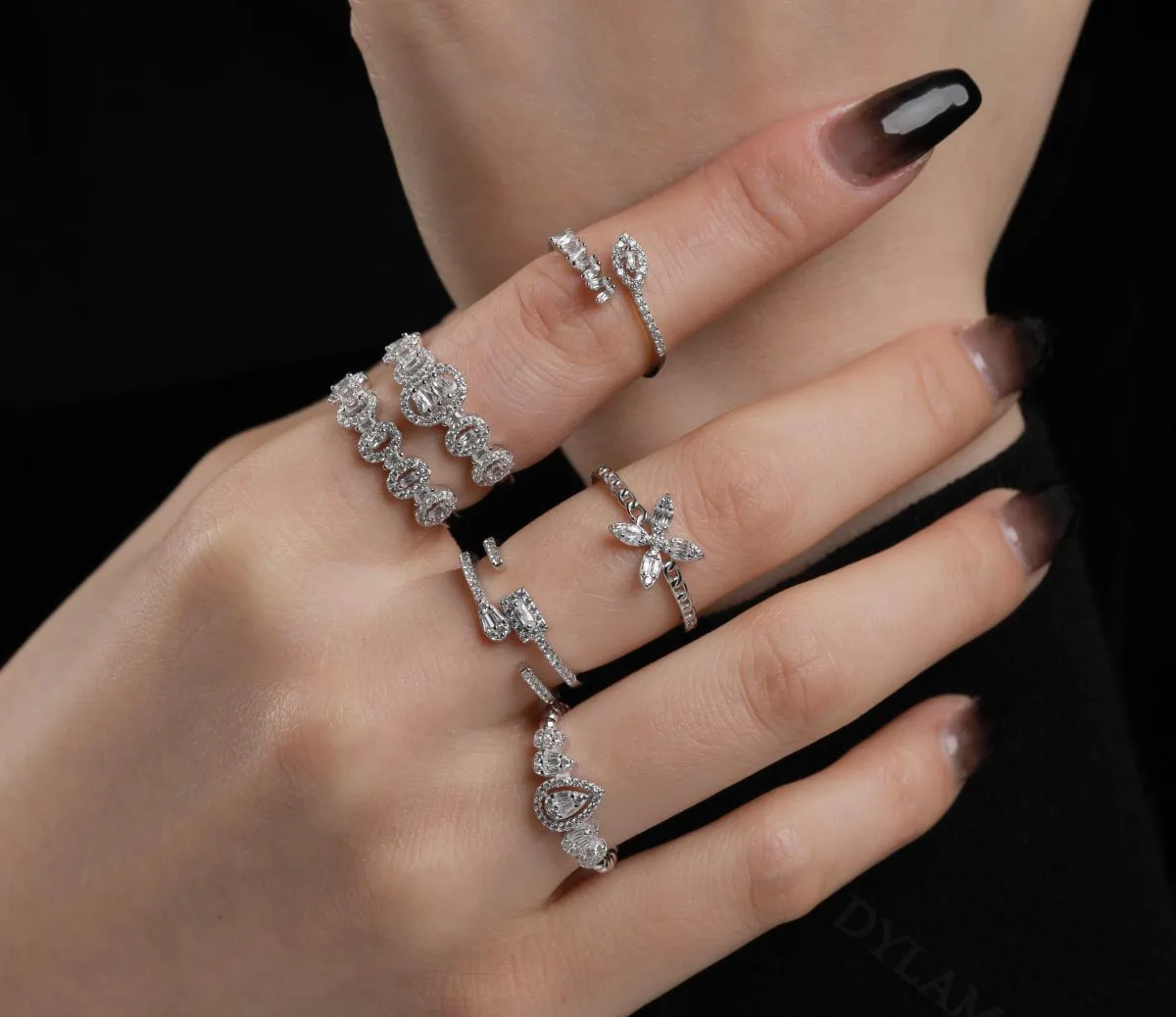 KAKODIY Women's 925 Sterling Silver Ring Aesthetic 925 Sterling Silver Art Deco Promise Ring for Women Ring detail 4