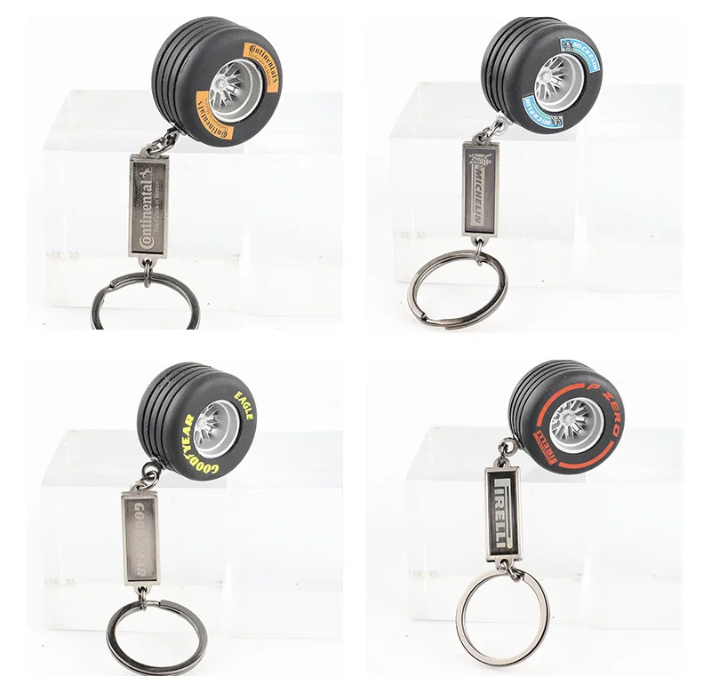 Metal Carriage Wheel Keychain Vehicle Wheel Keyring Auto Tyre Key