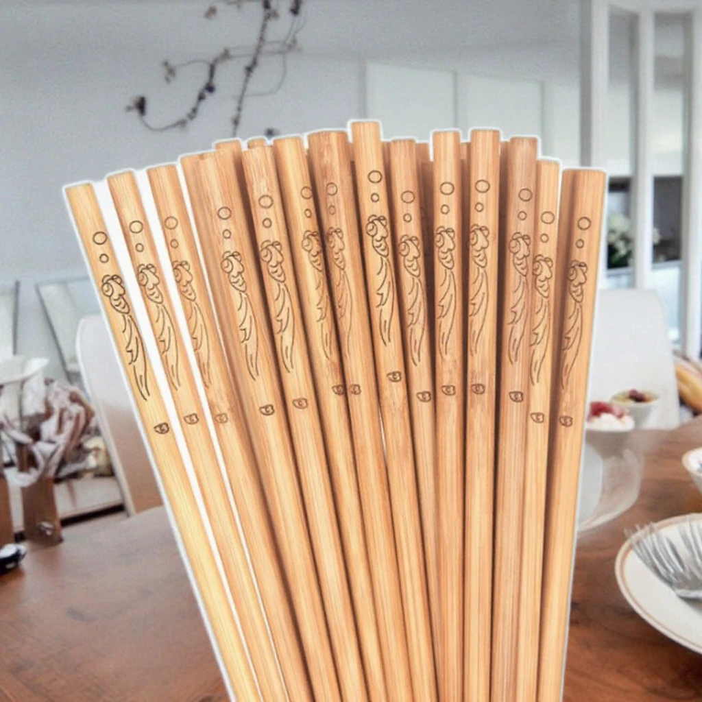 Custom Design Printing Reusable Eco-friendly Bamboo Chopsticks Teak Wood Chopsticks