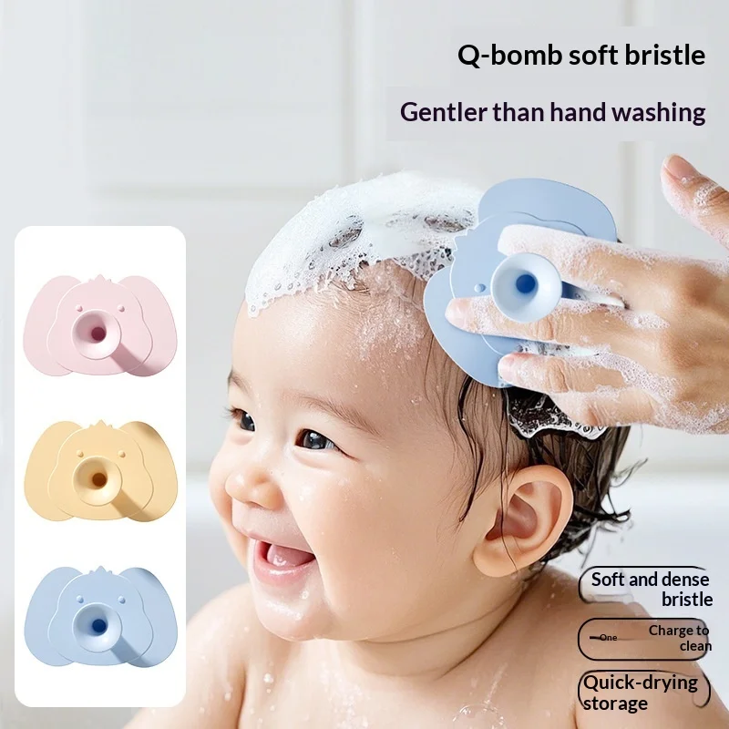 Baby Silicone Shampoo Brush with Massage and Scaling Features Soft Bath Brush for Babies