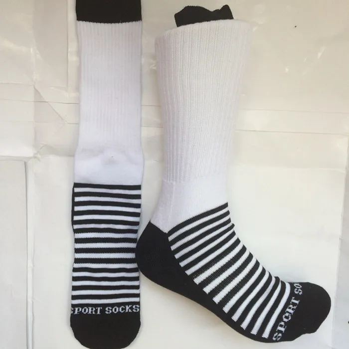 Customization Sublimation Sock White with Black - Size 10-13 (3 Pairs per  Package)