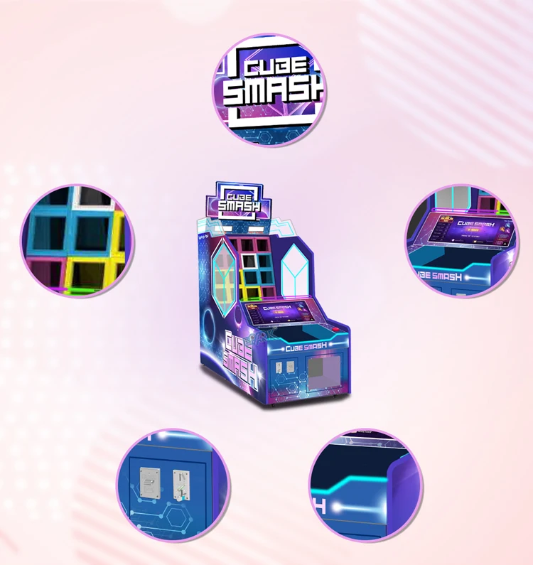 New Arrival Cube Smash Metal Arcade Machine Coin-Operated Ticket Redemption Throw Ball Games 1 Year Warranty