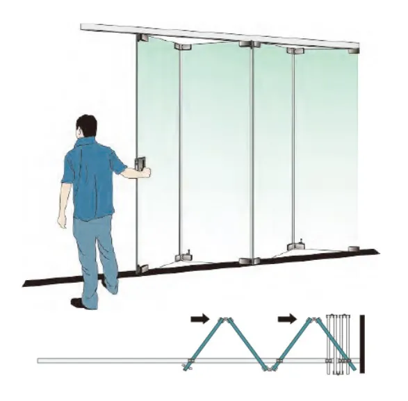 12 Panels Sliding Bi Folding Door Stainless Steel Hinge Hardware