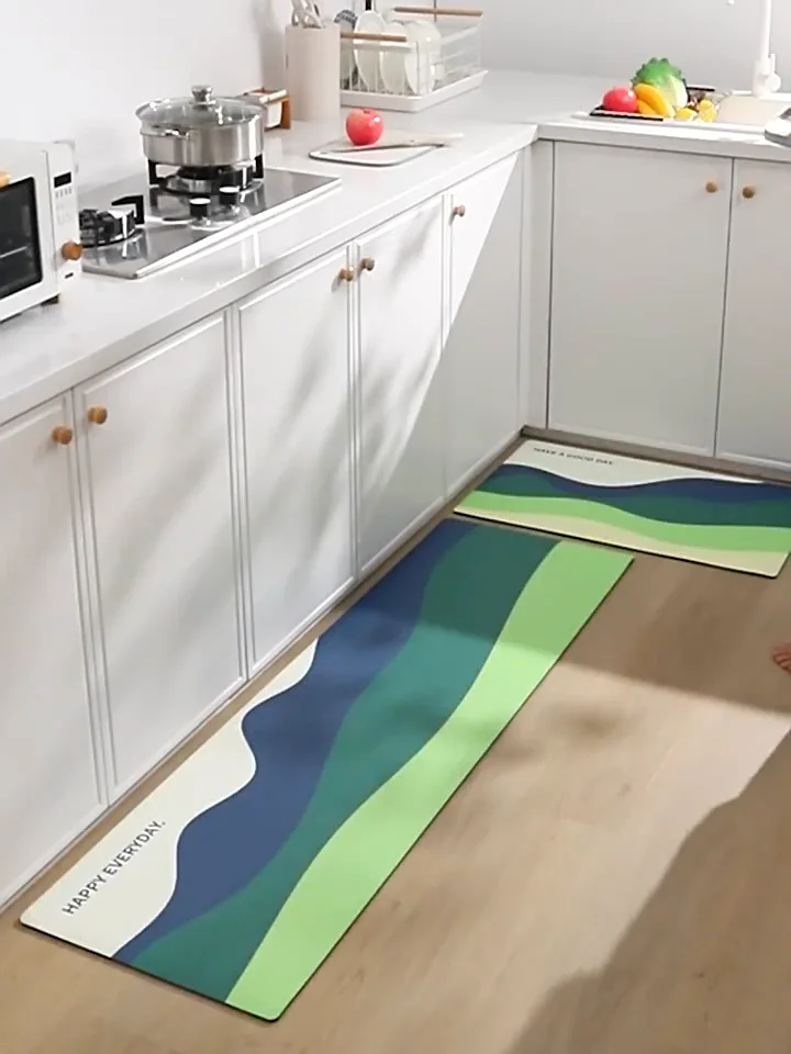 Hot Selling Customized Size Nonslip Polyester Rubber Kitchen Mats For