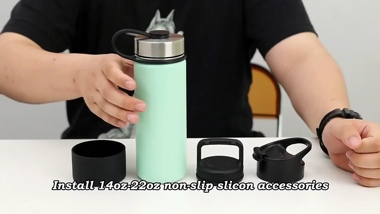 Travel Wide Mouth Double Walled Sports Water Bottle 32oz Vacuum Flask ...