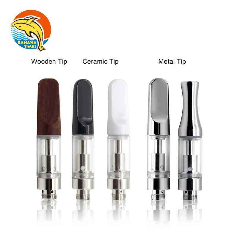 Bananatimes new design empty vape pen cartridge set lead free all glass 510 cartridge 0.5ml 1ml cbd oil cartridge