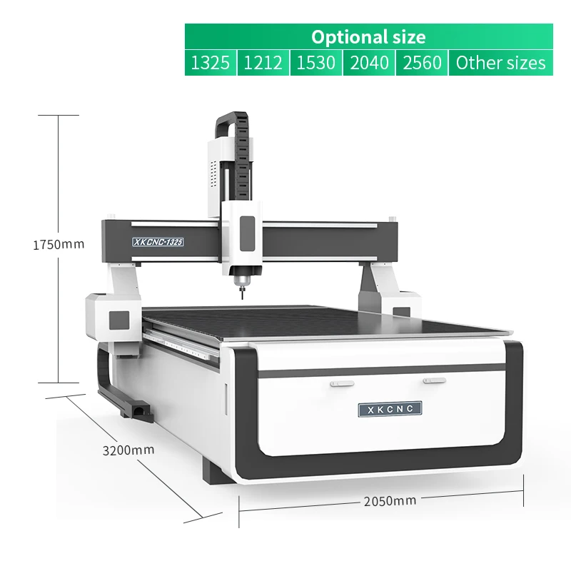 Xunke 1325 CNC Router Machine Hot Sale 3 Axis Wood Cutting Sign Letter Acrylic PVC Aluminum 1325 CNC Router Vacuum for New
