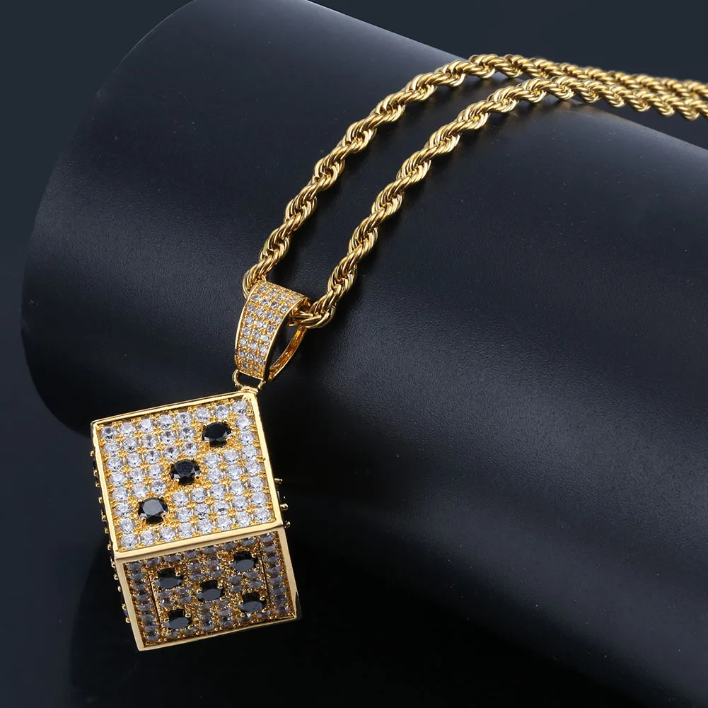D&Z The Visionary Pendant Necklace Iced Out CZ StonesMens Micro Paved AAA  CZ Hip Hop Gold Silver Color Charm Chains Jewelry Gift