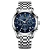 5 Silver Case Blue Dial Stainless Strap
