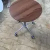 Round, height-adjustable coffee table, Walnut 50