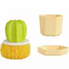 Bolsa de regalo con lavabo amarillo y cepillo amarillo.