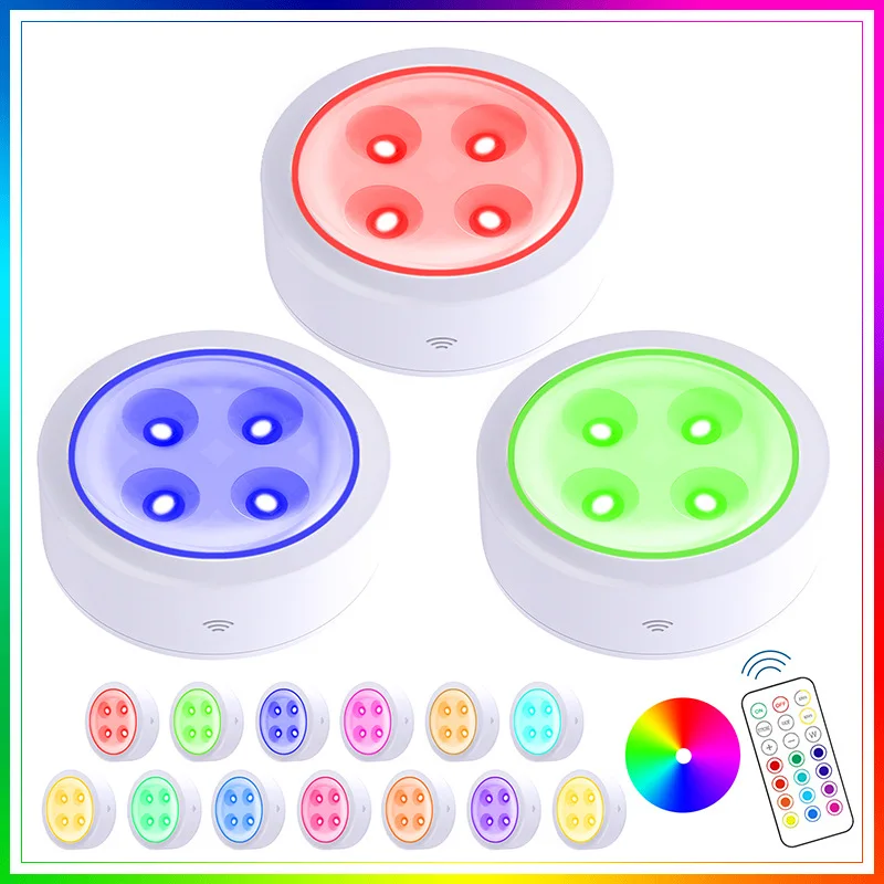 product dimmable under cabinet lights wireless led puck light with remote control-40