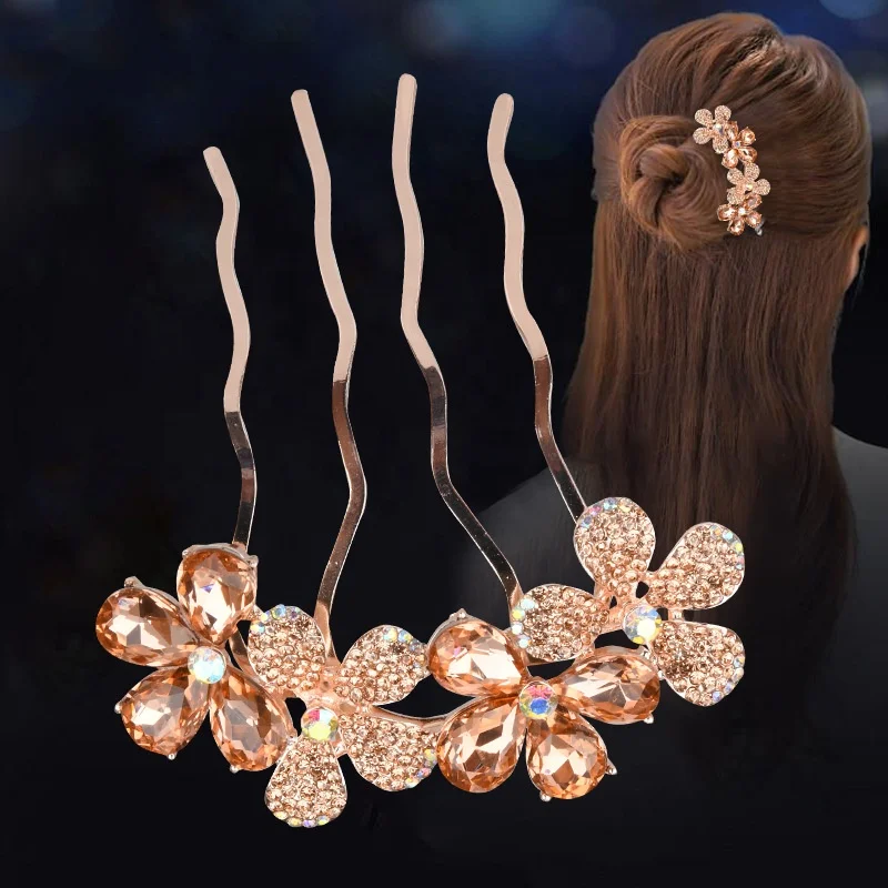 ? Kitsch Marble Stone Gold Diamond Shape Bun Pin Hair Comb Amazon.com : Kitsch French Hair Pin for Women – Gold Hair  main image 2