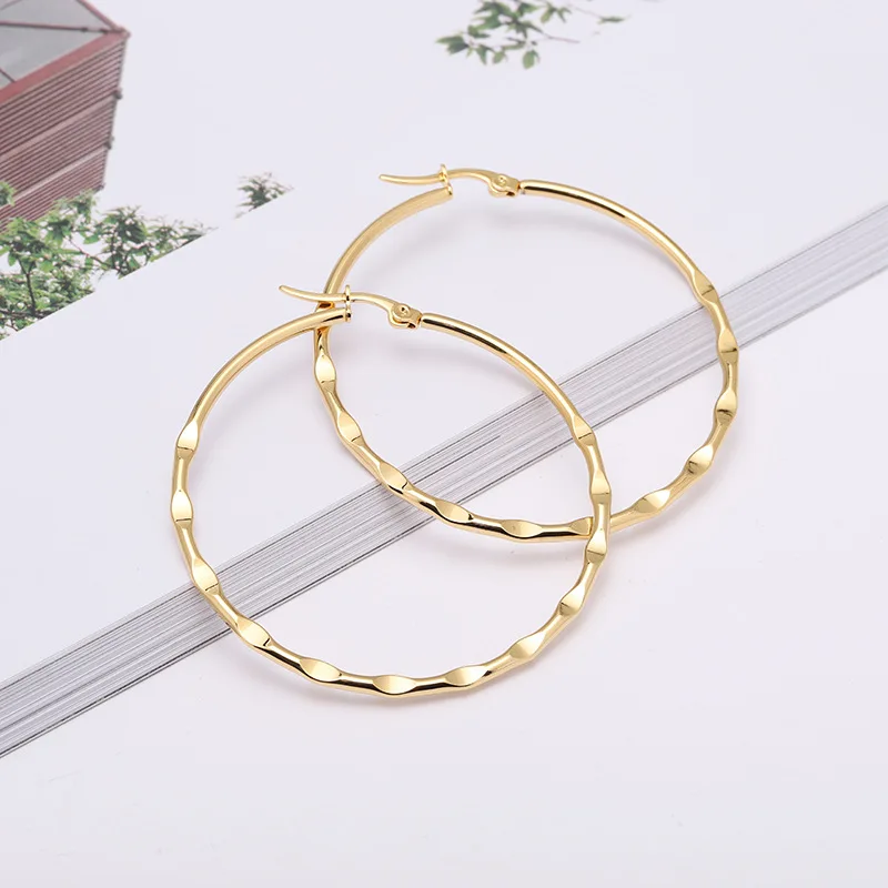  14k Two Tone Hinged post Gold Polished Knife Edge Double Hoop  Earrings Measures 18.45x7.23mm Wide Jewelry Gifts for Women: Clothing,  Shoes & Jewelry