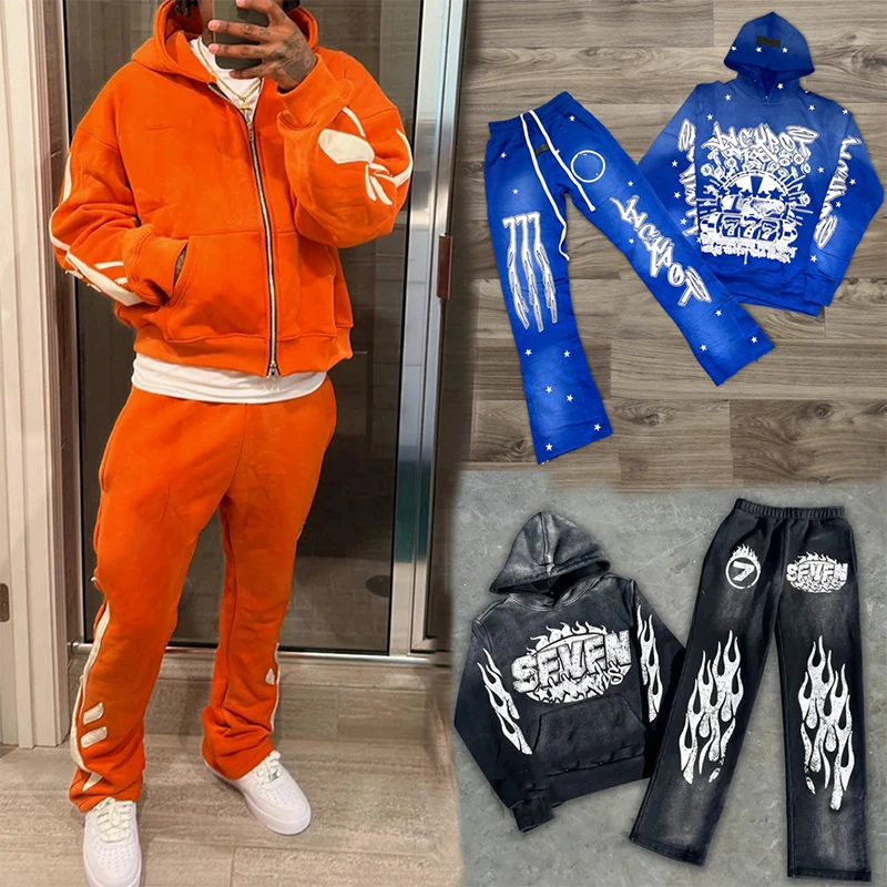Custom Logo Hooded Sweat Suit Men Jogging Sets Sport Wear Clothing Heavyweight Spring Mens Tracksuit Sweatsuit for Men factory