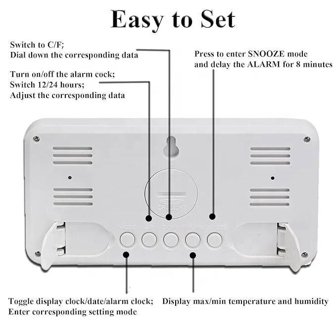 Digital LED Alarm Clock Mirror Electronic Table Watches Home Living Room Modern Design Automatic Backlight Alarm Clock