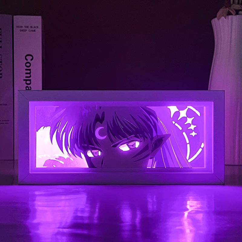 Zhongkaihua Tokyo Ghoul Anime 3D Papercut Light Box LED Lampada da Tavolo con Intaglio in Carta di Kaneki Ken, Sculture di Personaggi Anime in Carta, Luce Notturna Creativa Regalo