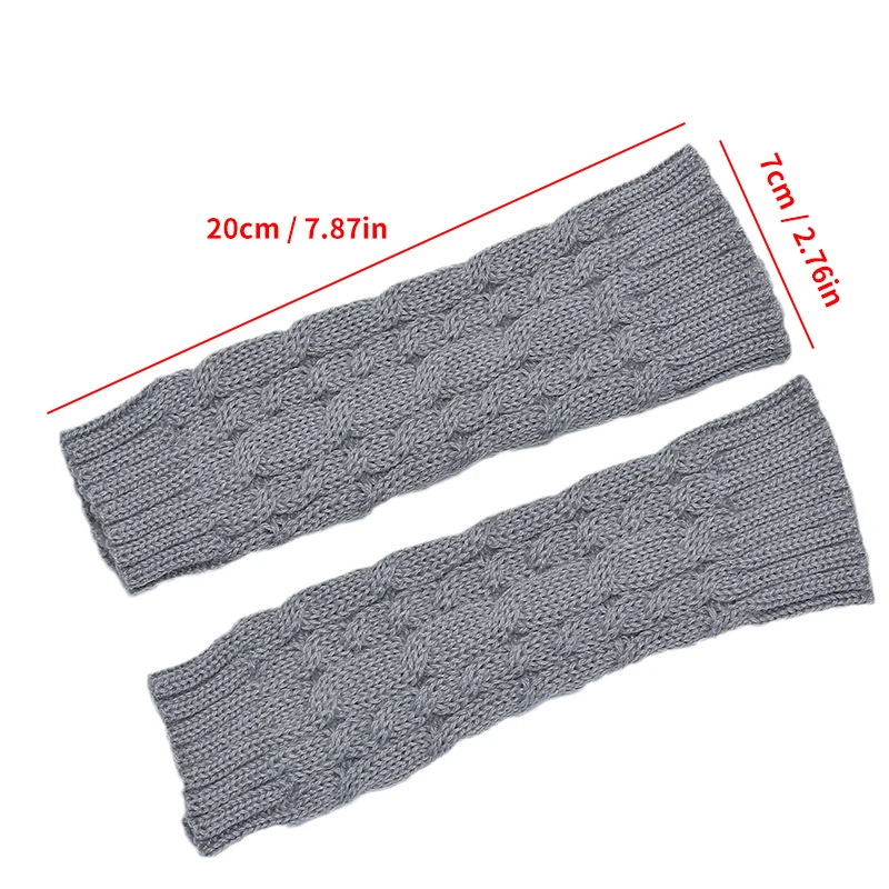 Зимние трикотажные перчатки без пальцев