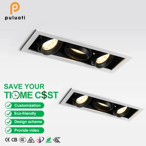 PULUOTI Adjustable Angle Anti-Glare White/Black Recessed Spotlight with Easy Installation AR80 Down Lights Replacements