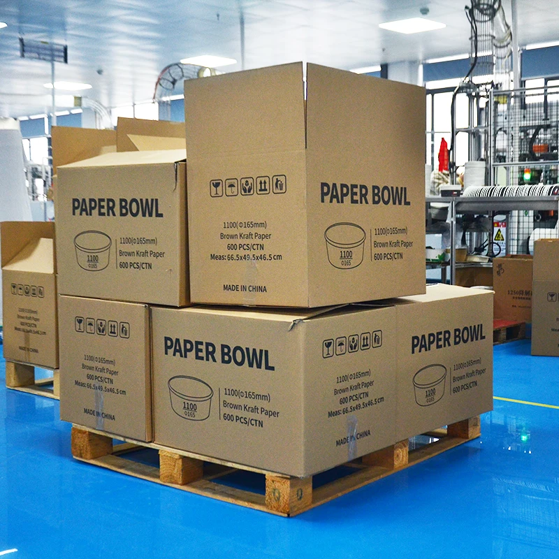 SenAng07 Soup Container Delivery Package With Take Away Salad Lid Pet pp Rectangle Takeaway Kraft Paper Bowl