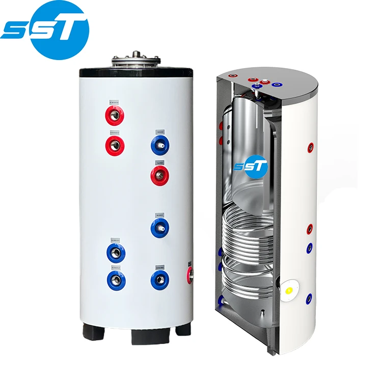 SST Wholesale 500L air source heat pump hot water tank stainless steel dhw duplex tank buffer tank for heat pump