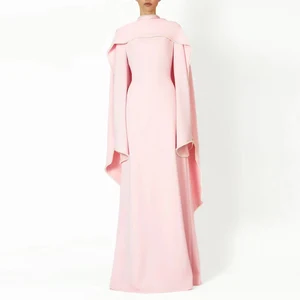 2026 Autumn Winter New Shawl Long Sleeved Dress Women Design Slim Luxurious Beading French Gentle Solid Elegant Party Dress