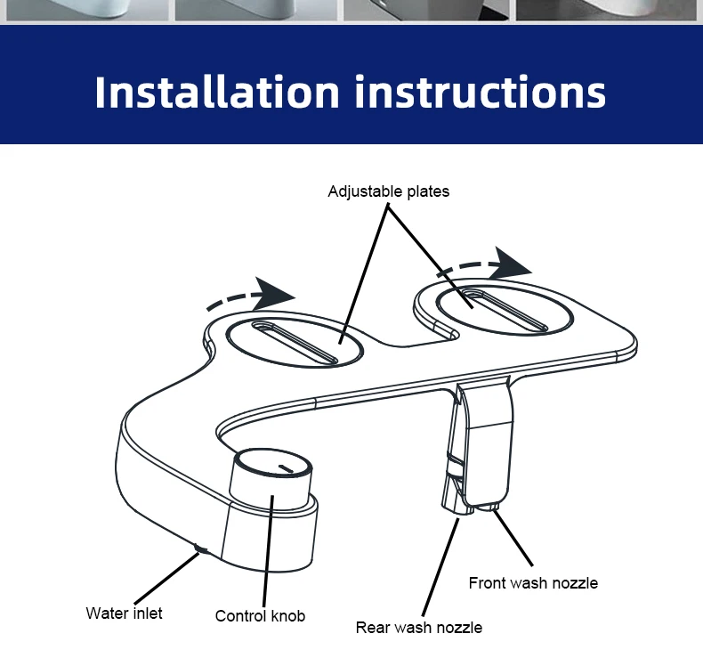 Modern Fresh Water Non-electric Bidet Sprayer OEM/ODM Ultra-Slim Shattaf Bathroom Retractable Dual Nozzle Bidet Attachment supplier