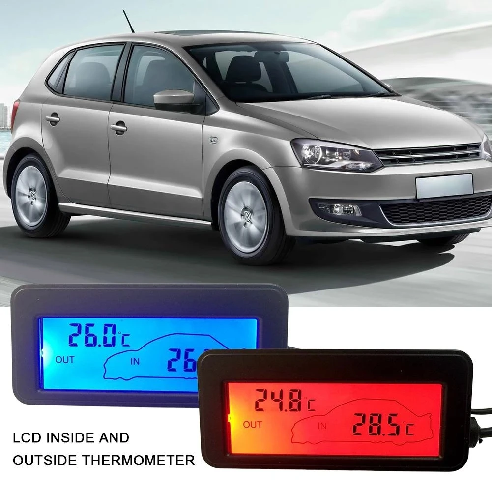 Thermometer Car Thermometer 12v Digital Backlight Lcd Car Inside and Outside