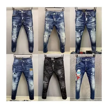 Custom loose fit vintage flare jeans men stacked denim men's jeans high quality pants blank denim baggy jeans for men