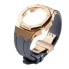 Rose gold-case gray band