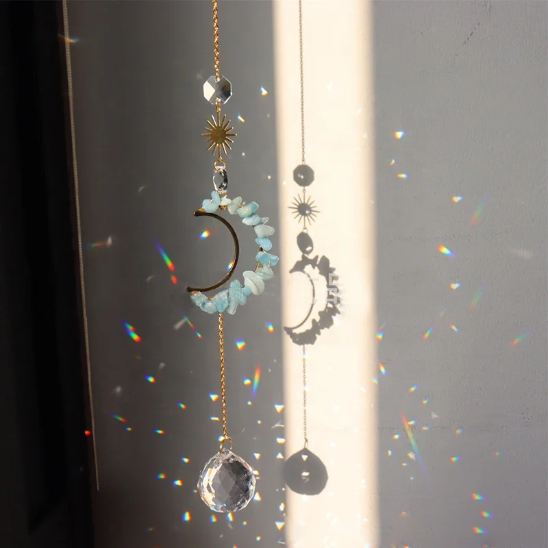 Оптовая продажа, подвесные солнцезащитные очки с натуральным кристаллом ручной работы