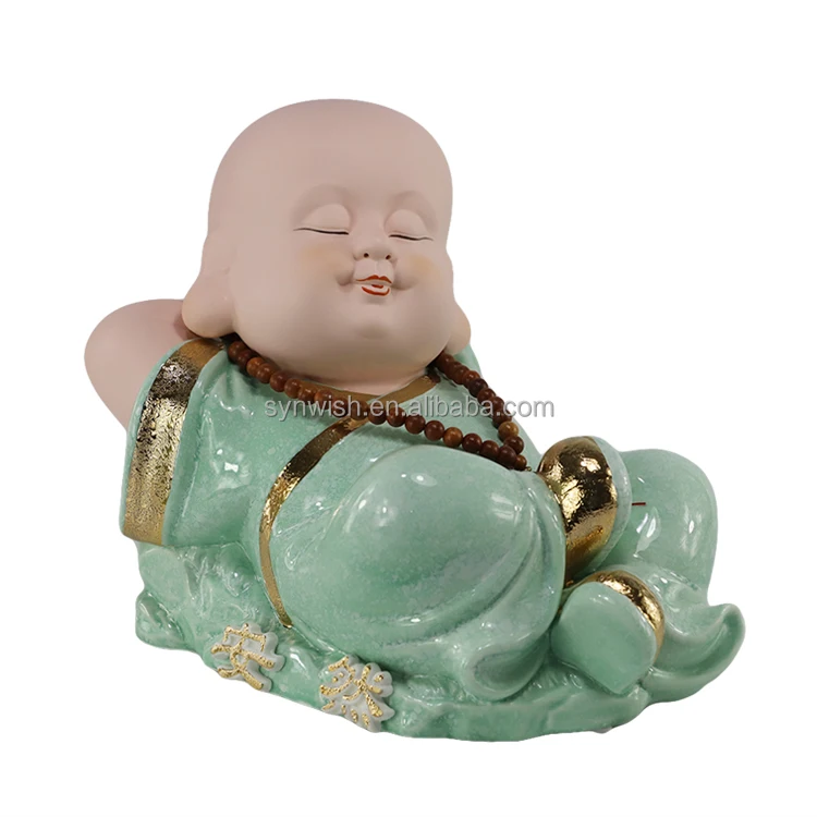 Handicraft Personalized Ceramic Small Buddha Statue Monk Figurines Bouddha Ornament For Sale details