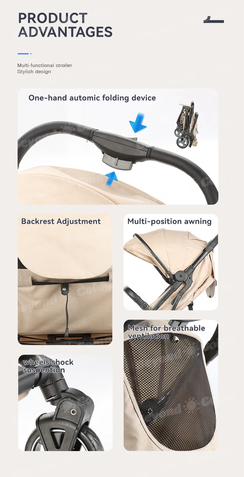 Newborn gifts items Aluminum frame fashion baby stroller baby pram
