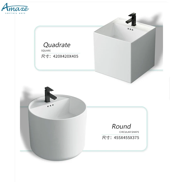 High quality sanitary ware modern bathroom ceramic white color wall mount basin art hand washbasin sink wall hung basin manufacture