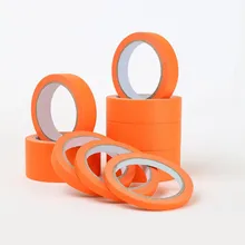 Fast Shipping Heat Resistant Spray Crepe Paper Rubber Adhesive Tape Orange Automotive Painters Masking Tape Jumbo Roll