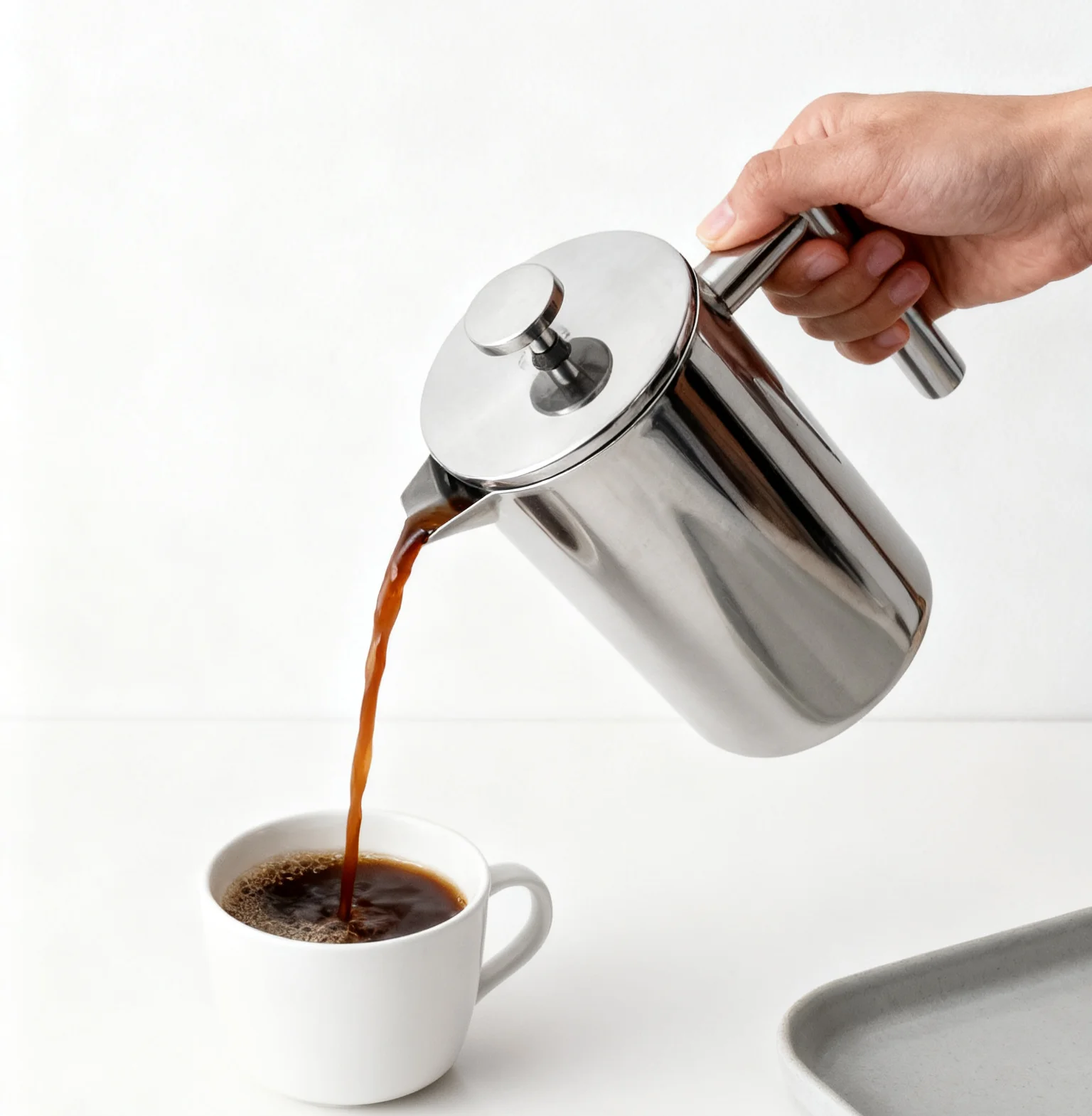 Factory Wholesales Double Wall Coffee Maker Stainless Steel French Coffee Press Stainless Steel 1000ml for Home Kitchen