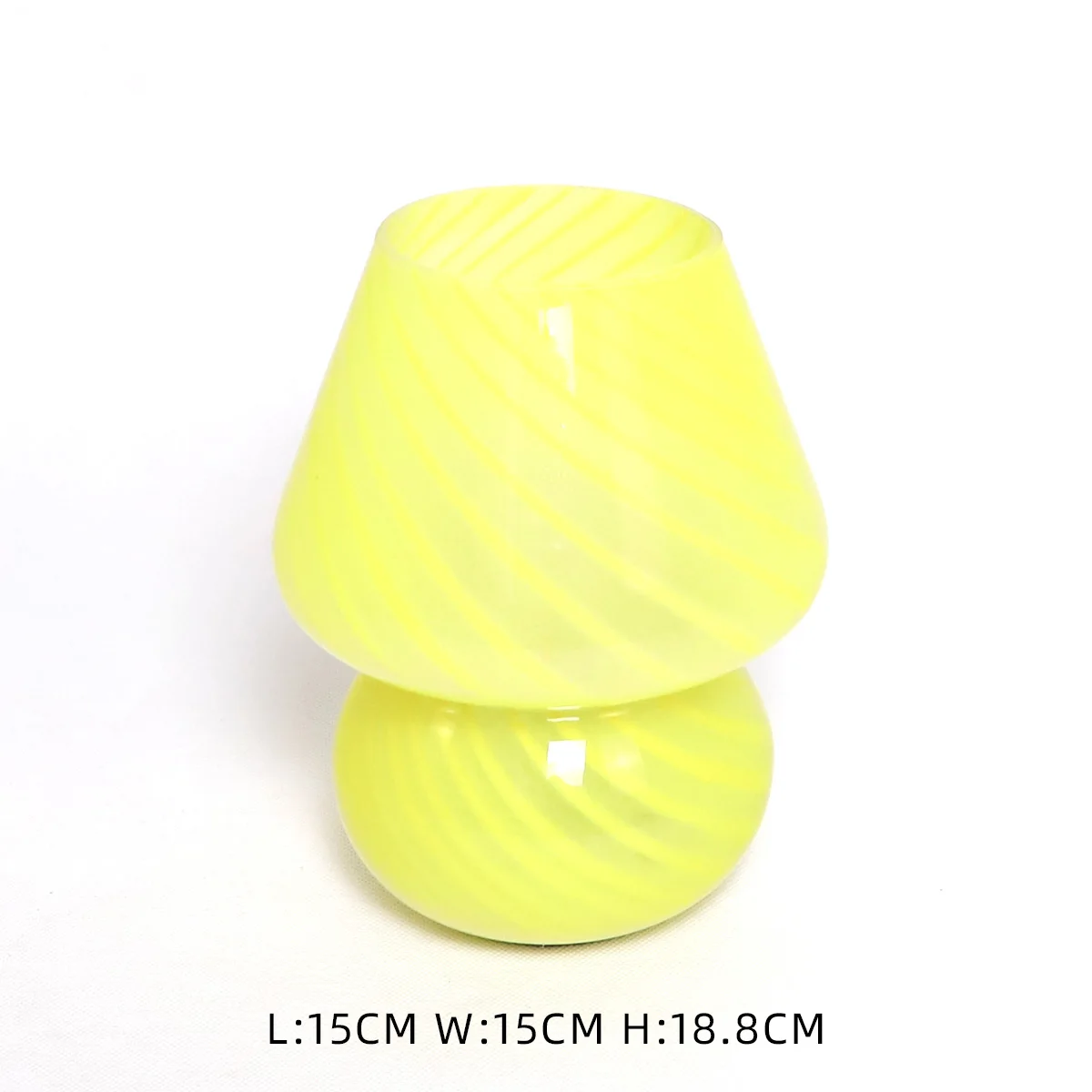 Creative Gift Night Light Translucent Bedside Lamp Glass Striped Mushroom Table Lamp supplier