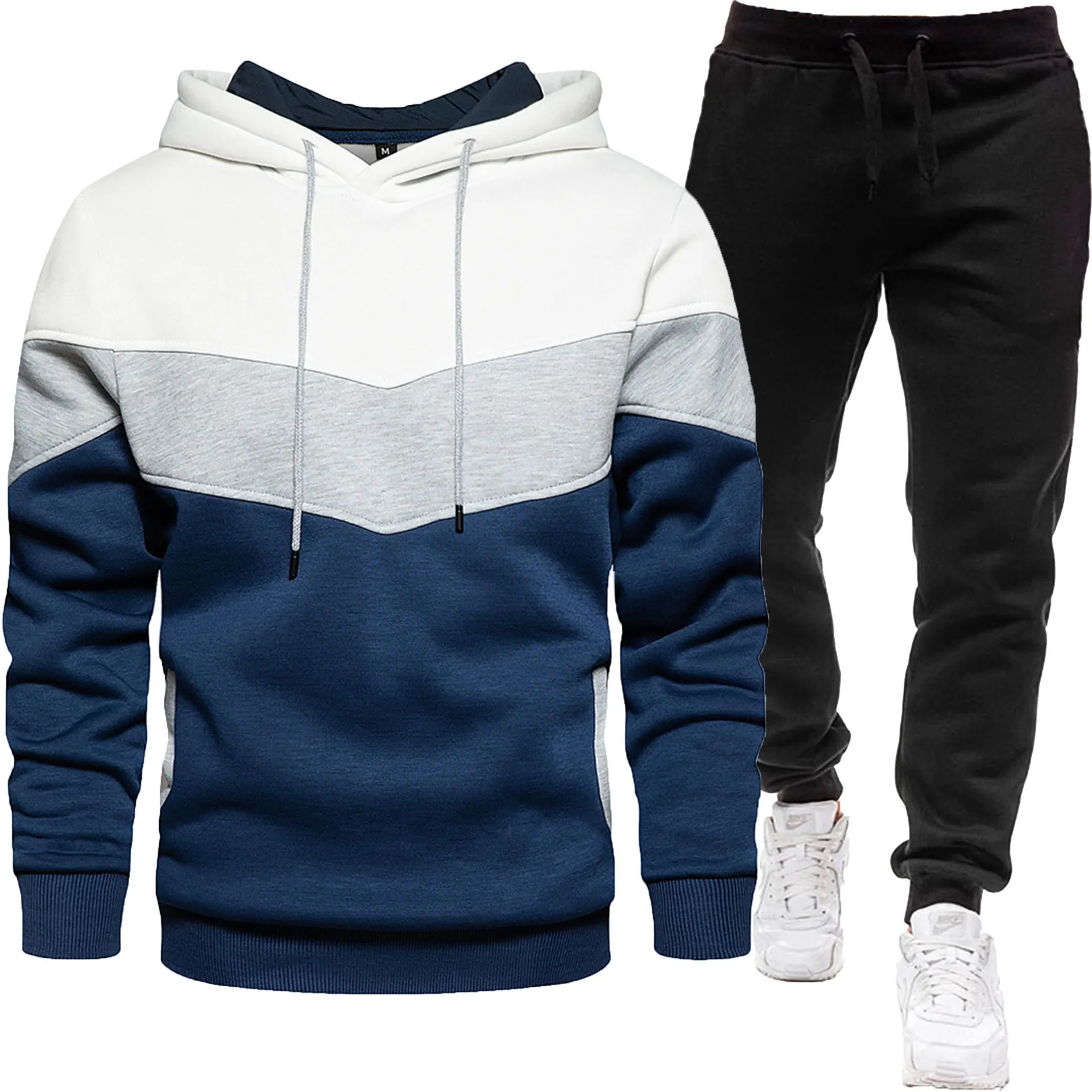 2024 new Casual Hooded Warm Sweatshirts Spring and Autumne 2PC Jacket+Pant Men Moleton Mascuo S-3XL_voghion.com