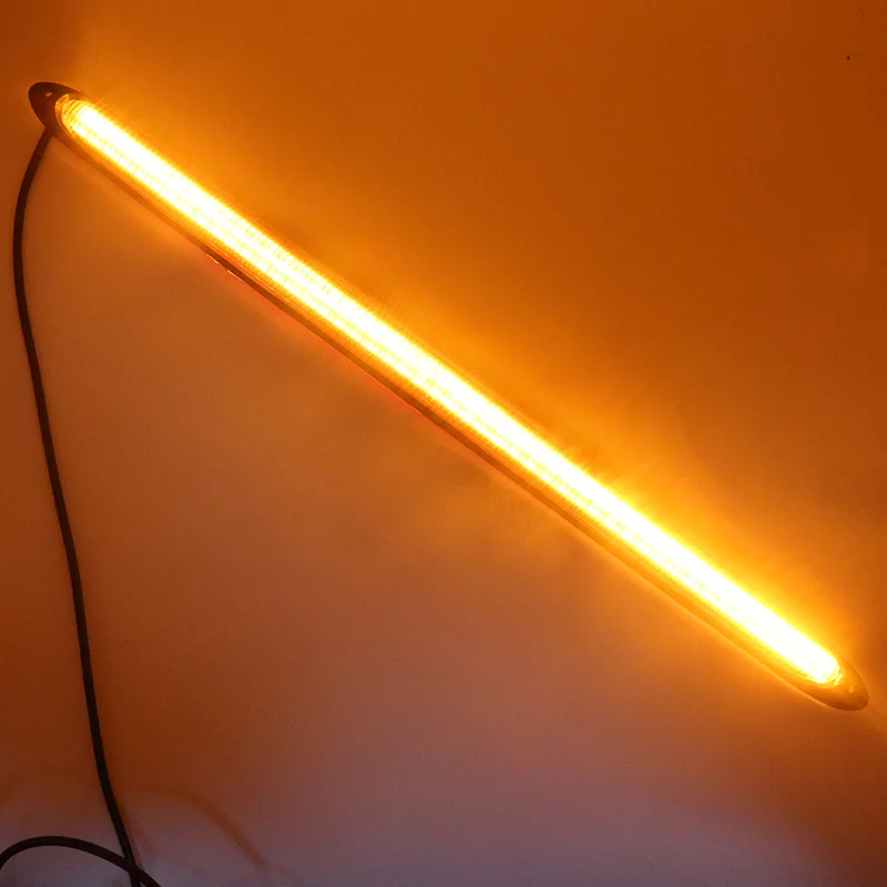 2pcs Auto Led Drl Daytime Running Light Strip With Yellow Turn Signal