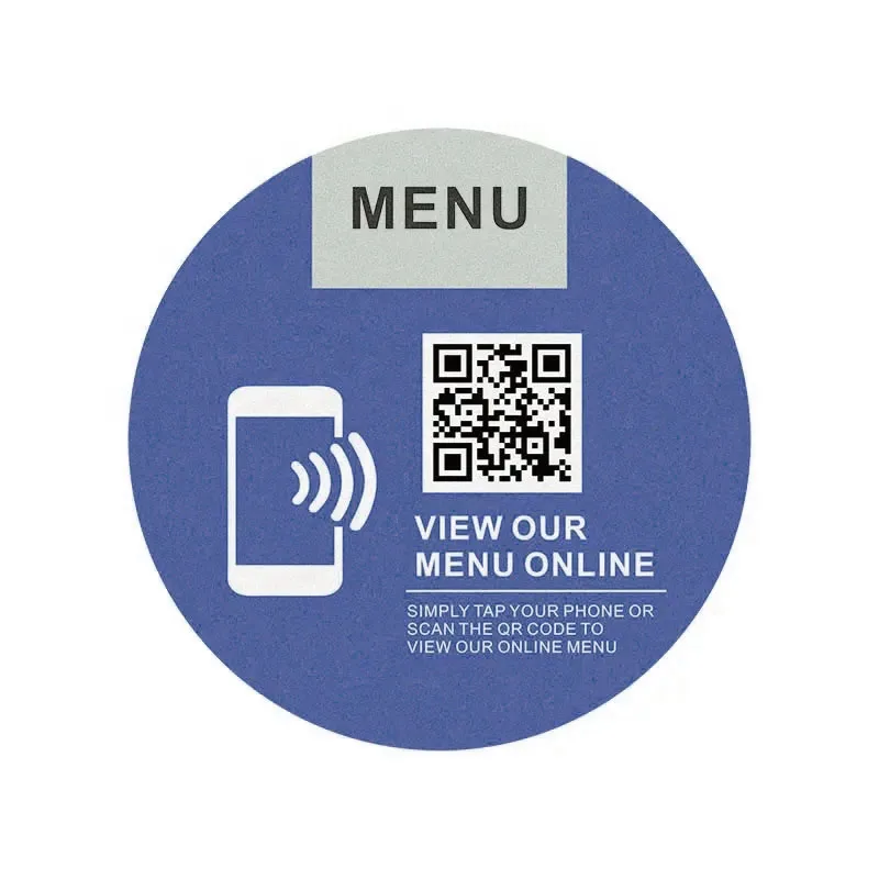 NFC Restaurant Menu Desk Stand - QR Code NTAG213 Sticker