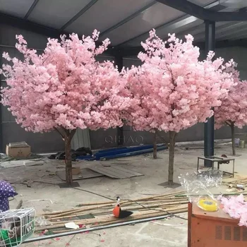 QiHao Factory Price Artificial Cherry Tree Big Flower Tree for Outdoor Indoor Wedding Decoration